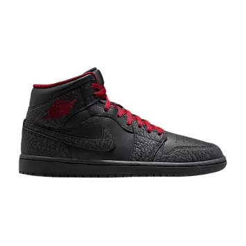 Air Jordan 1 Mid SE Elephant Print Black Tough Red - 1