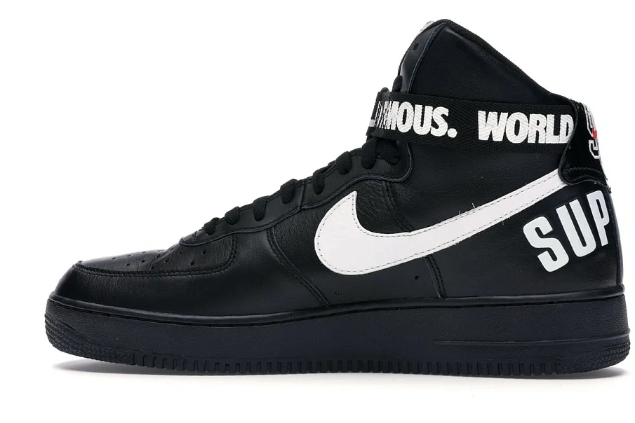 Фото № 5 с приближением к товару «‎Nike Air Force 1 High Supreme World Famous Black»