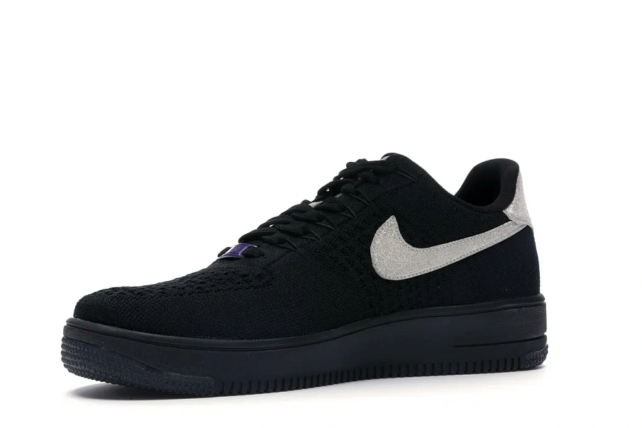 Фото № 3 с приближением к товару «‎Nike Air Force 1 Flyknit Low Black Metallic Silver»