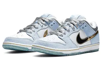Sean Cliver x Nike SB Dunk Low Pro QS WhiteBlueGold - 4