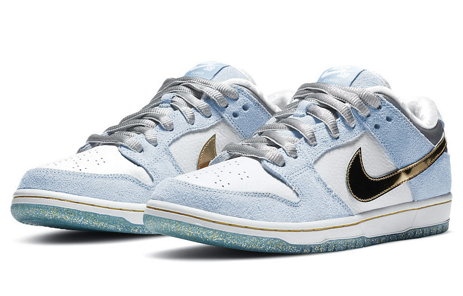 Фото № 3 с приближением к товару «‎Sean Cliver x Nike SB Dunk Low Pro QS WhiteBlueGold»