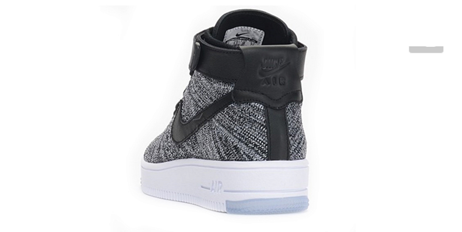 Фото № 3 с приближением к товару «‎Nike Air Force 1 Mid Flyknit Oreo White»