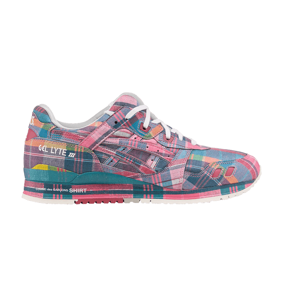 Фото № 1 с приближением к товару «‎Comme des Garçons SHIRT x ASICS Gel Lyte 3 07 Remastered Pink Plaid (1203A824-700)»