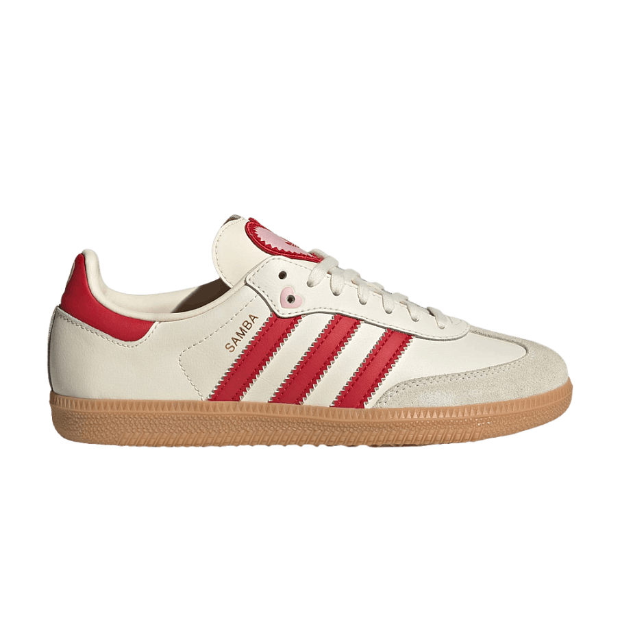 Фото № 1 с приближением к товару «‎adidas Samba OG J Cream White Better Scarlet Gum»