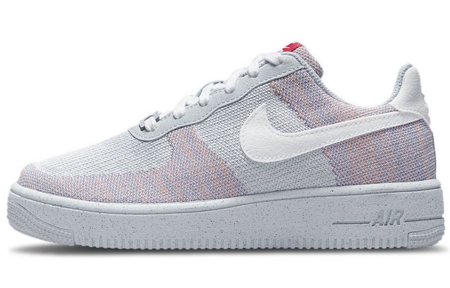 Фото № 1 с приближением к товару «‎Nike Air Force 1 Crater Flyknit 'Wolf Grey' Wolf GreyWhitePure Platinum-Gym Red»