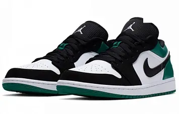 Air Jordan 1 Low White Black Mystic Green - 4