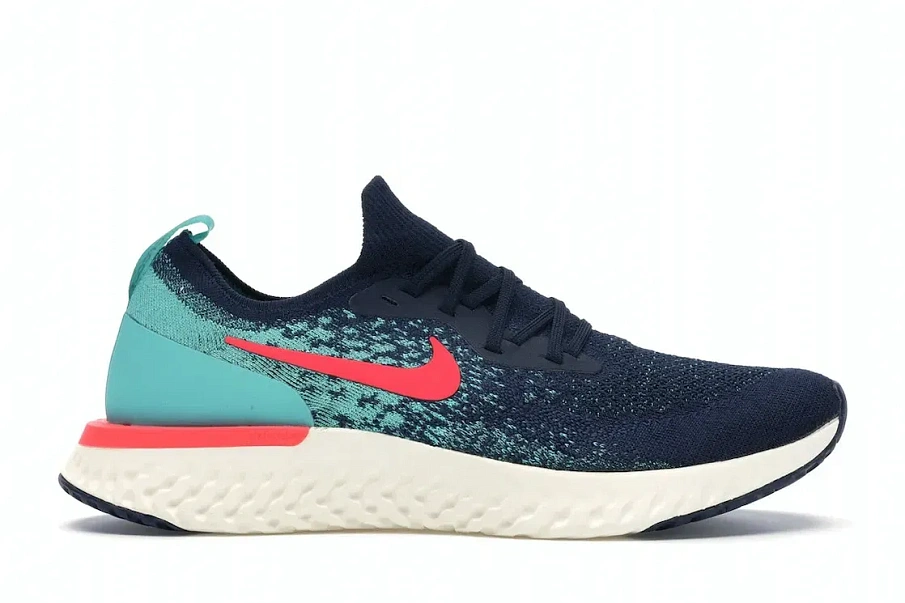 Фото № 1 с приближением к товару «‎Nike Epic React Flyknit College Navy Hyper Jade»