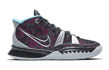 Nike Kyrie 7 GS 'Pixel Camo' BlackMetallic SilverLight Smoke GreyBlue Fury - 3