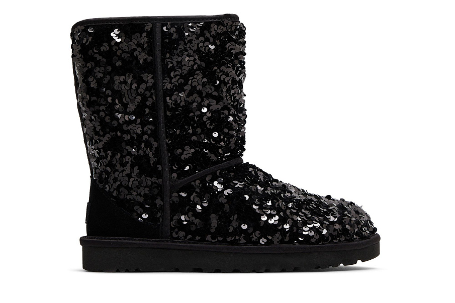Фото № 2 с приближением к товару «‎UGG Women's Classic Short Chunky Sequin - Black»