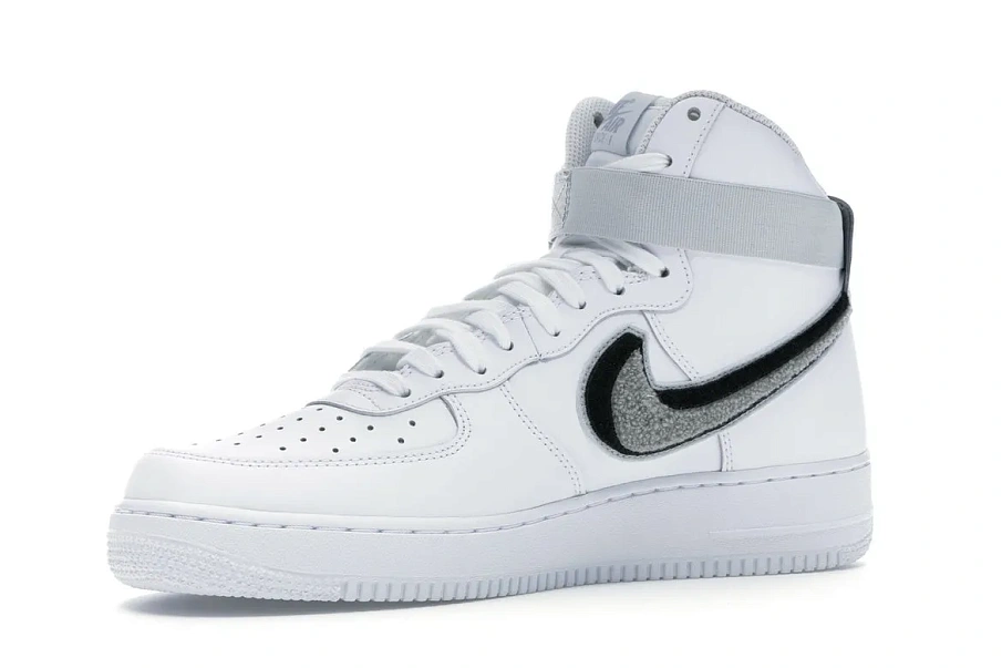 Фото № 3 с приближением к товару «‎Nike Air Force 1 High 3D Chenille White Grey Black»