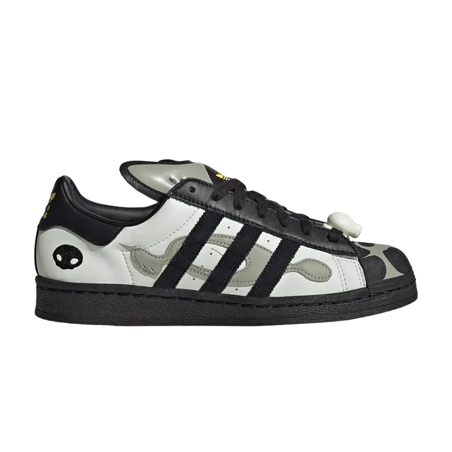 Фото № 1 с приближением к товару «‎OFFGOD:TATE x adidas Superstar 82 Orbit Grey Core Black Yellow (JQ8778)»
