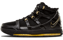 Фото № 1 с приближением к товару «‎ Nike Lebron 3 Vintage basketball shoes BlackMetallic Gold»