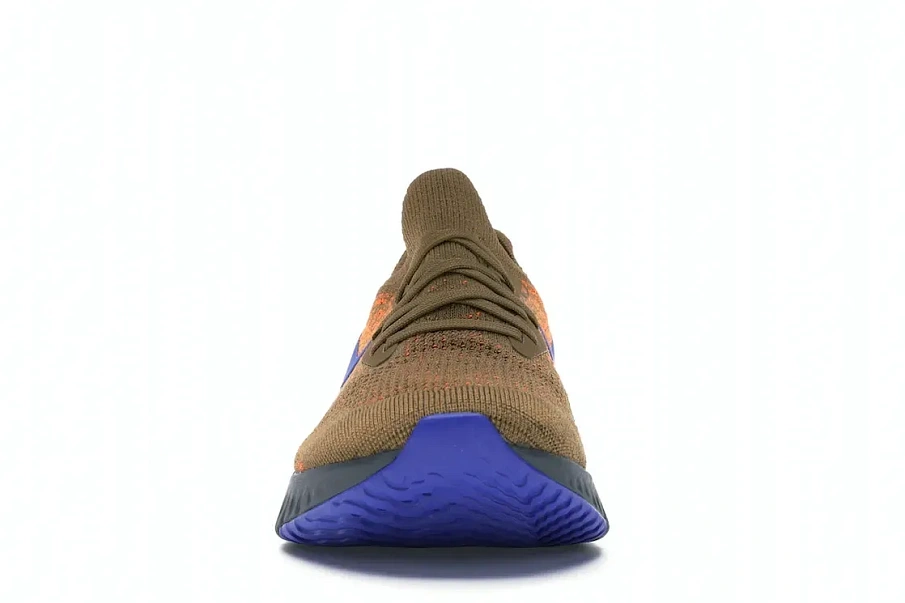 Фото № 2 с приближением к товару «‎Nike Epic React Flyknit Golden Beige Racer Blue»