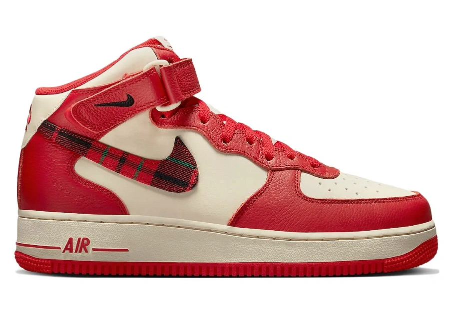 Фото № 1 с приближением к товару «‎Nike Air Force 1 Mid 07 LX Plaid Cream Red»