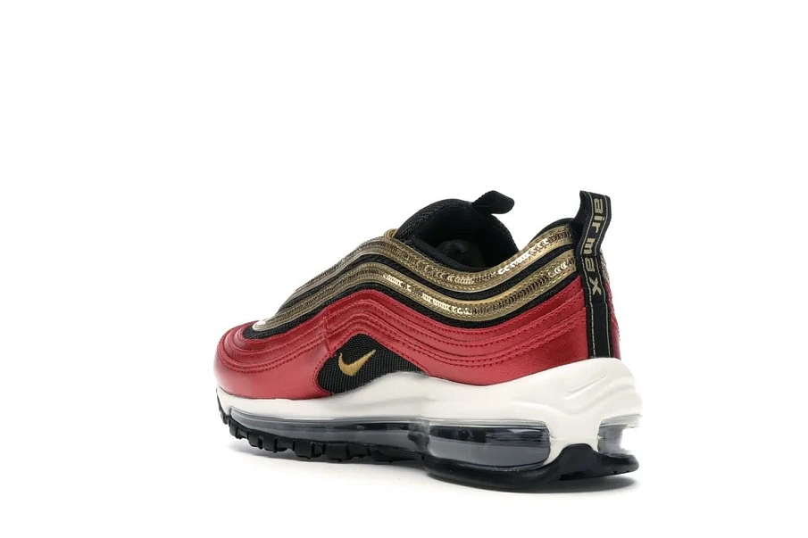 Фото № 6 с приближением к товару «‎Nike Air Max 97 Red Gold Sequin »