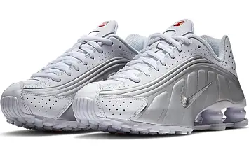 Nike Shox R4 GS 'White Metallic Silver' - 4