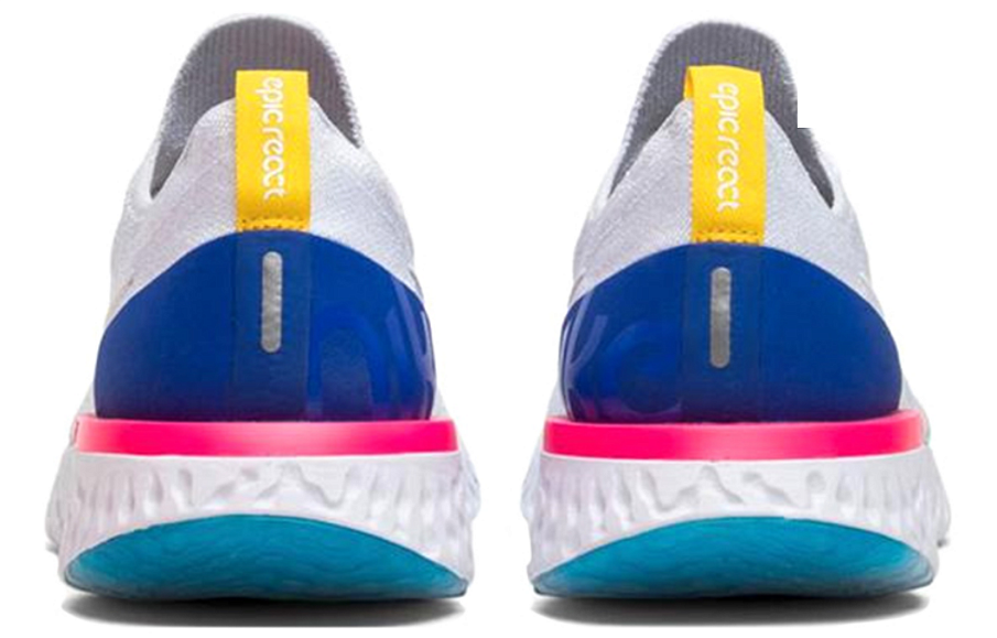 Фото № 3 с приближением к товару «‎Nike Epic React Flyknit White Racer Blue Pink Blast (W) WhiteRacer BluePink Blast»