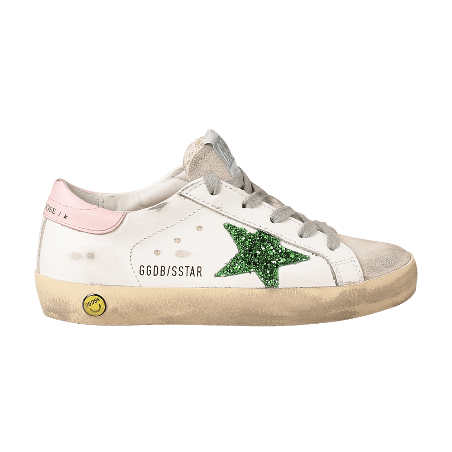 Фото № 1 с приближением к товару «‎Golden Goose Superstar Kids White Emerald Green Glitter»