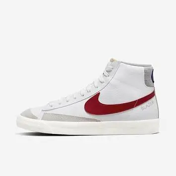 Nike Blazer Mid '77 "Athletic Club" Sneakers GreyWhiteRed - 3