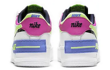 Nike Air Force 1 Shadow Skate Shoes WhiteSapphire-Fire Pink-Barel - 5