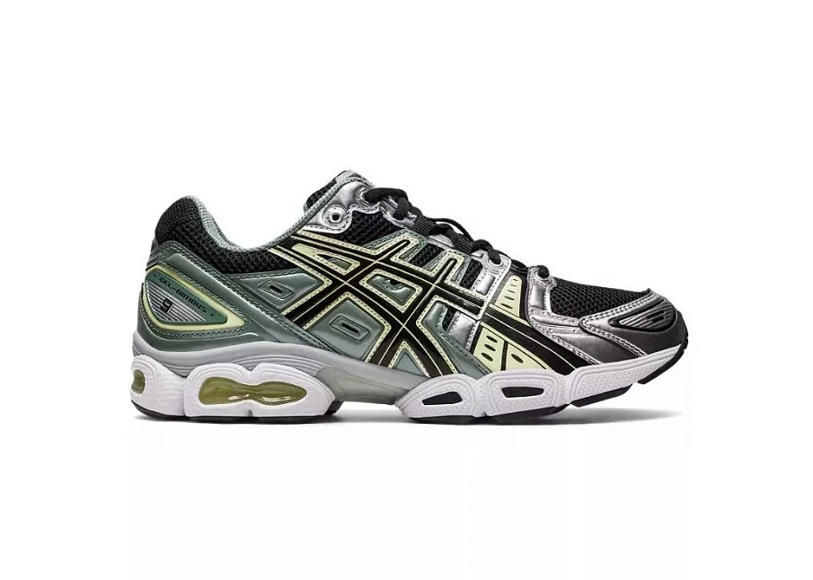 Фото № 1 с приближением к товару «‎ASICS Gel-Nimbus 9 Black Green Yellow Silver»