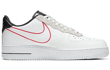Nike Air Force 1 Low Script Swoosh Skate Shoes WhiteRed - 3