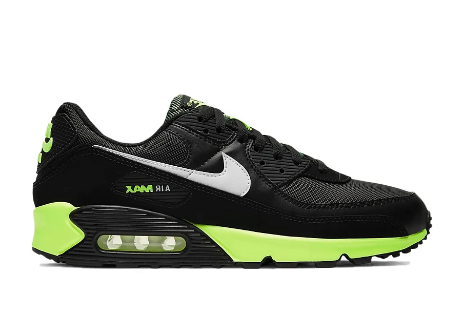 Фото № 1 с приближением к товару «‎Nike Air Max 90 Black Hot Lime»