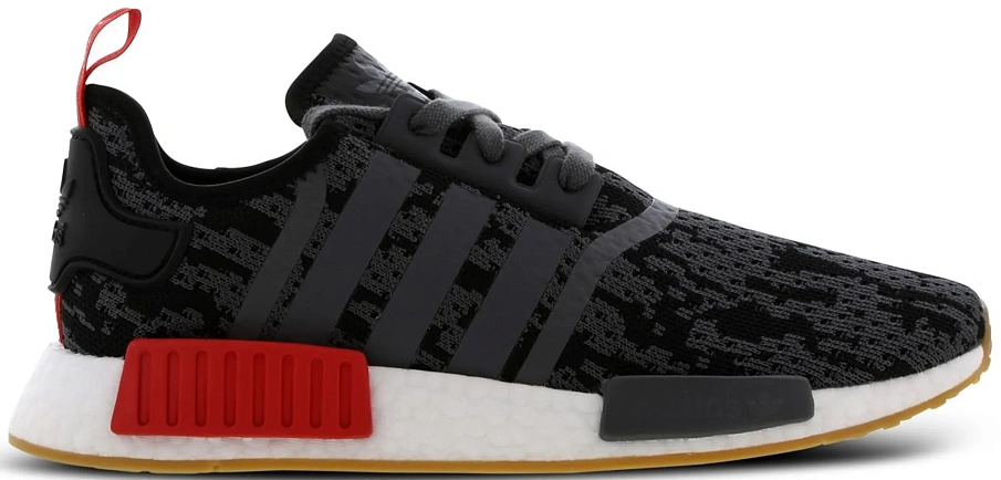 Фото № 1 с приближением к товару «‎adidas NMD R1 Black Grey Red Gum (Foot Locker Exclusive)»