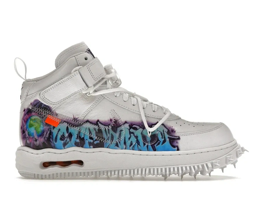 Фото № 1 с приближением к товару «‎Nike Air Force 1 Mid Off-White Graffiti White»