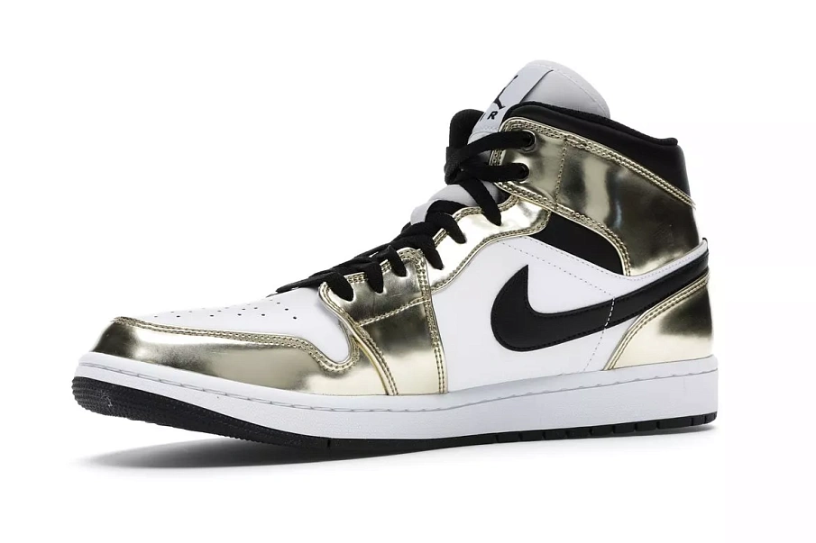 Фото № 2 с приближением к товару «‎Jordan 1 Mid Metallic Gold Black White»