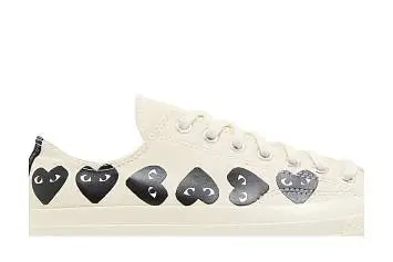 Comme des Garçons PLAY x Converse Chuck 70 Low Multi Heart - Milk Black - 3