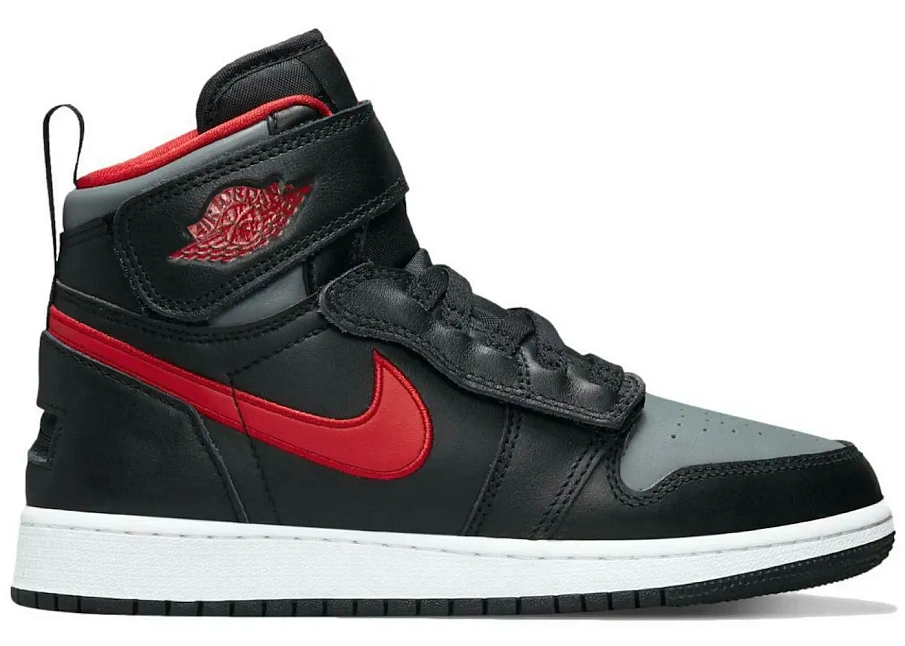 Фото № 1 с приближением к товару «‎Jordan 1 High FlyEase Black Gym Red Smoke Grey »