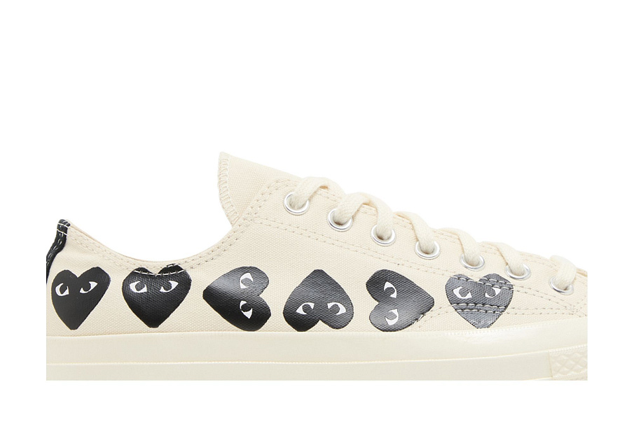 Фото № 3 с приближением к товару «‎Comme des Garçons PLAY x Converse Chuck 70 Low Multi Heart - Milk Black»