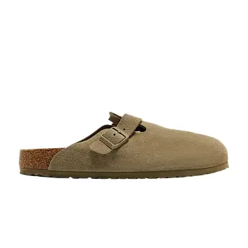 Birkenstock Boston Suede Leather Faded Khaki - 1