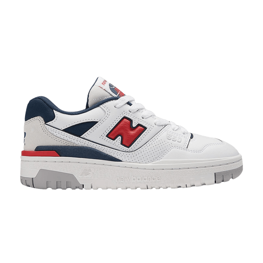 Фото № 1 с приближением к товару «‎New Balance 550 Big Kid White True Red»