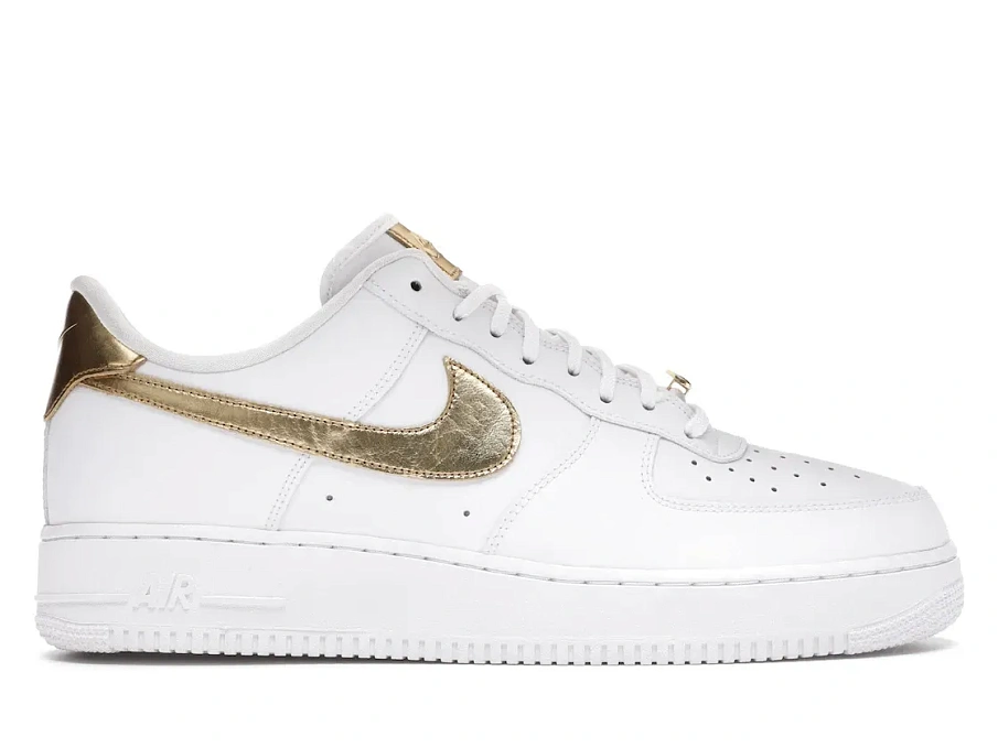 Фото № 1 с приближением к товару «‎Nike Air Force 1 Low White Metallic Gold (2020)»