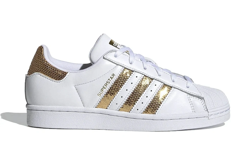 Фото № 1 с приближением к товару «‎adidas Superstar White Gold Sequins »