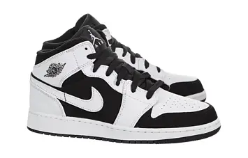 Air Jordan 1 Mid White Black (GS) - 5