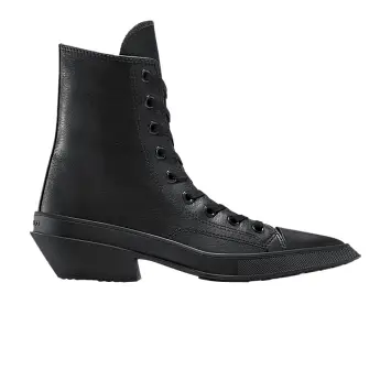 Converse Women's Chuck 70 De Luxe Pointed Leather High Triple Black - 1