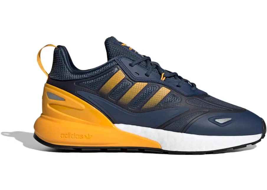 Фото № 1 с приближением к товару «‎adidas ZX 2K Boost 2.0 Crew Blue Semi Solar Gold»