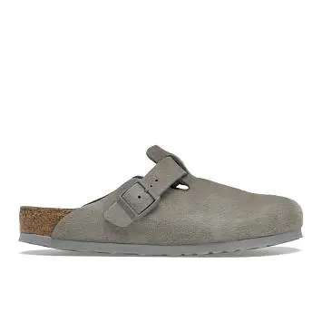 Birkenstock Boston Soft Footbed Suede Stone Coin - 1
