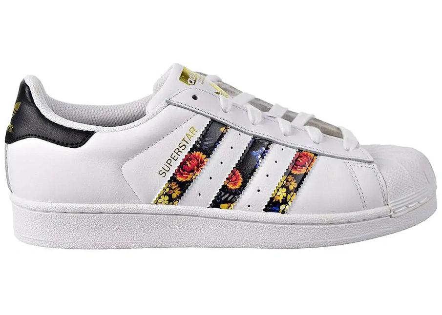 Фото № 1 с приближением к товару «‎adidas Superstar White Black Foral Stripes »