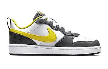 Nike Court Borough Low 2 SE (GS) Low-Top Skate shoes GrayWhiteYellow (DO6688-100) - 2