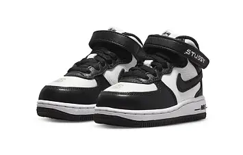 Stussy Nike TD Air Force 1 Mid "Black and Light Bone" - 4