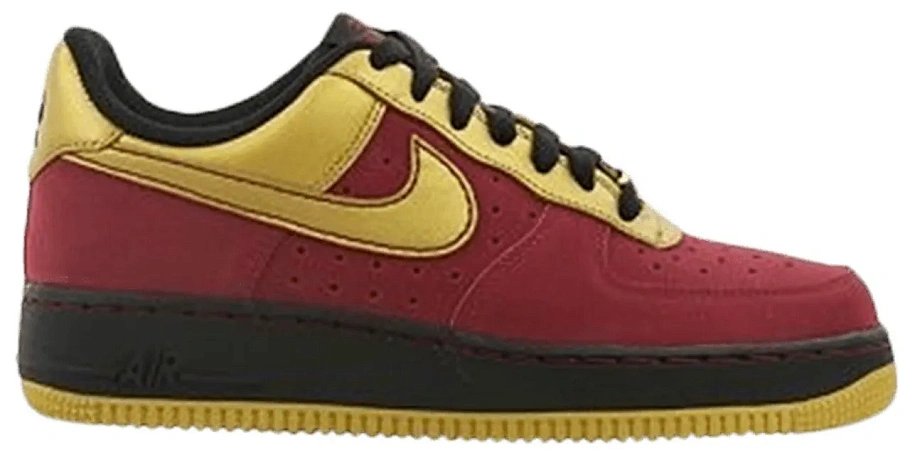 Фото № 1 с приближением к товару «‎Nike Air Force 1 Low 07 Team Red Metallic Gold »