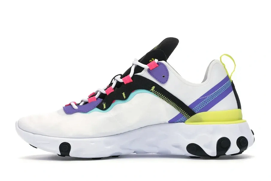 Фото № 3 с приближением к товару «‎Nike React Element 55 White Psychic Purple Hyper Pink»