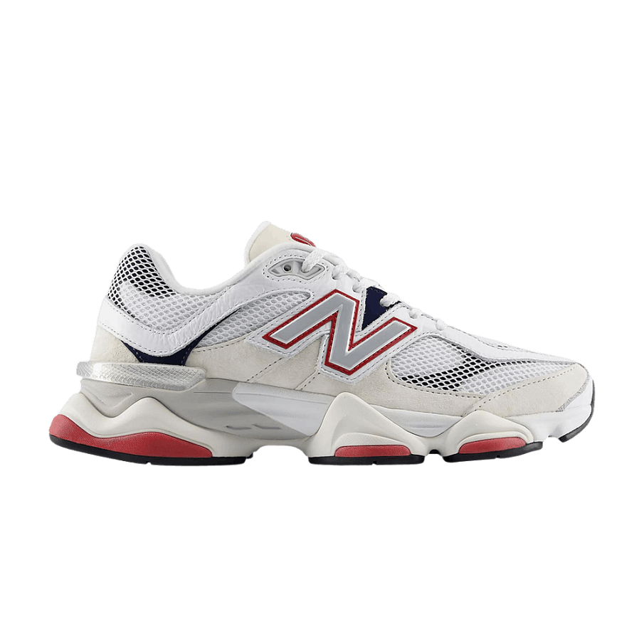Фото № 1 с приближением к товару «‎New Balance 9060 White Shadow Red»