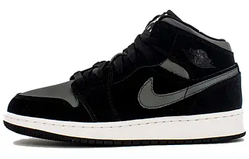 Nike Air Jordan 1 Mid White Black Grey - 1