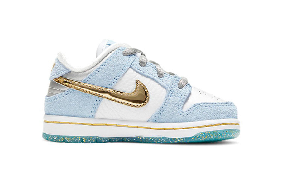 Фото № 2 с приближением к товару «‎(TD) Sean Cliver x Nike SB Dunk Low Pro QS "Holiday Special" WhiteBlueGold»