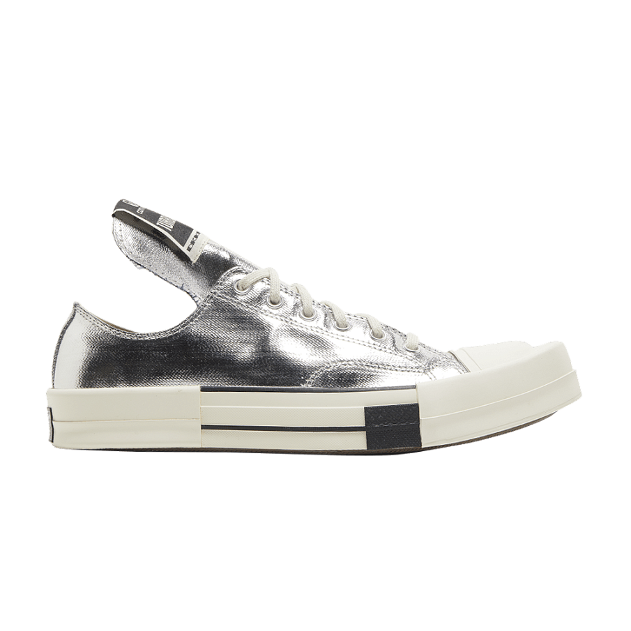 Фото № 1 с приближением к товару «‎Rick Owens x Converse TURBODRK Chuck 70 Low Silver Lacquer»